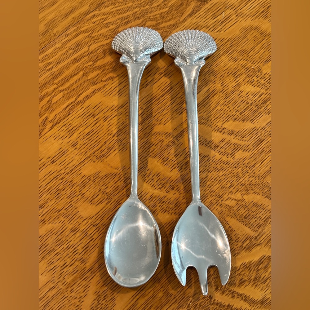Mariposa Shell-Handled Silver Serving Utensil Set